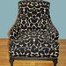 Hollywood Regency Vintage Black Velvet Matelasse Retro Club Chair (RESERVED FOR JSPARKSWY)