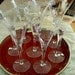 Crystal Champagne Flutes, Set of 8, Vintage hand blown Ribbed Glasses, Wedding Party Table Setting or Wedding shower