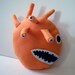 Clearance Sale Orange Crazy Eye Monster in Soft Fleece