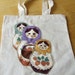 Tote Bag Matryoshka, Russian Doll Calico Tote Babushka applique