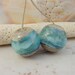 Handmade Lampwork Beads - Organic Turquoise Glass Bead Pair