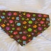 Modern Dog Bandana with Owls & Flowers in Dog Collar Style Sizes XS to L