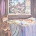 Briar Rose Vintage Childrens Book Illustration 1920s . nursery decor . vintage fairy tale image