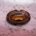 Antique Victorian Brooch Pin Cabochon Amber Faceted on back Set in Gold over Brass