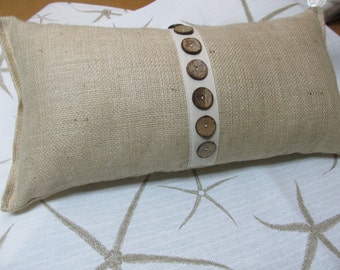 cover 7x20 bolster pillow Burlap Lumbar pillow Greek Bolster/ Key 11x20