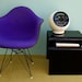 On hold. Mid Century Modern Smokey Black Lucite End Table with Magazine Slot