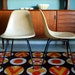 Vintage Set of Beige Early Eames Herman Miller Shell Chairs 1957 narrow mount