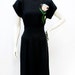Reserved for madamx Vintage 1940s Elaborate Sequin Flower Black Crepe Dress