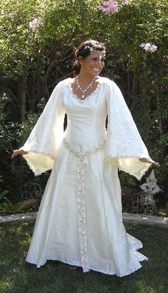 Items similar to Fairy Maiden Silk Custom Gown with Silk\/Lined Cape on ...