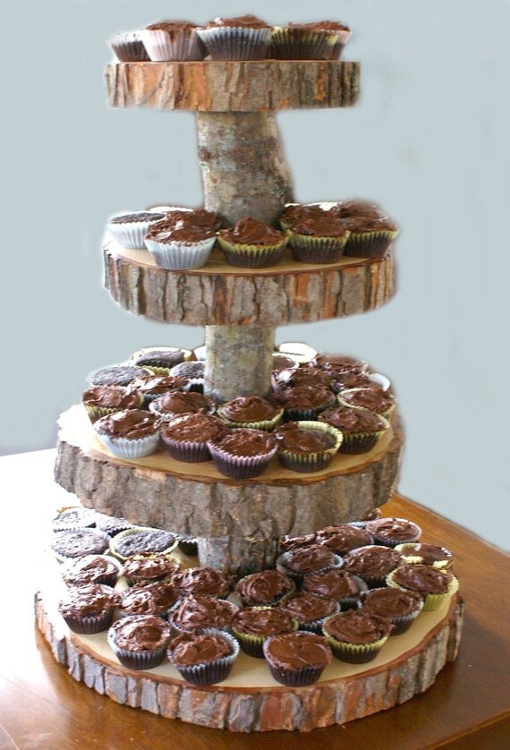 4 Tier Tree Slice Large Cupcake Stand