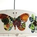 18 inch drum pendant light fixture butterflies and flowers