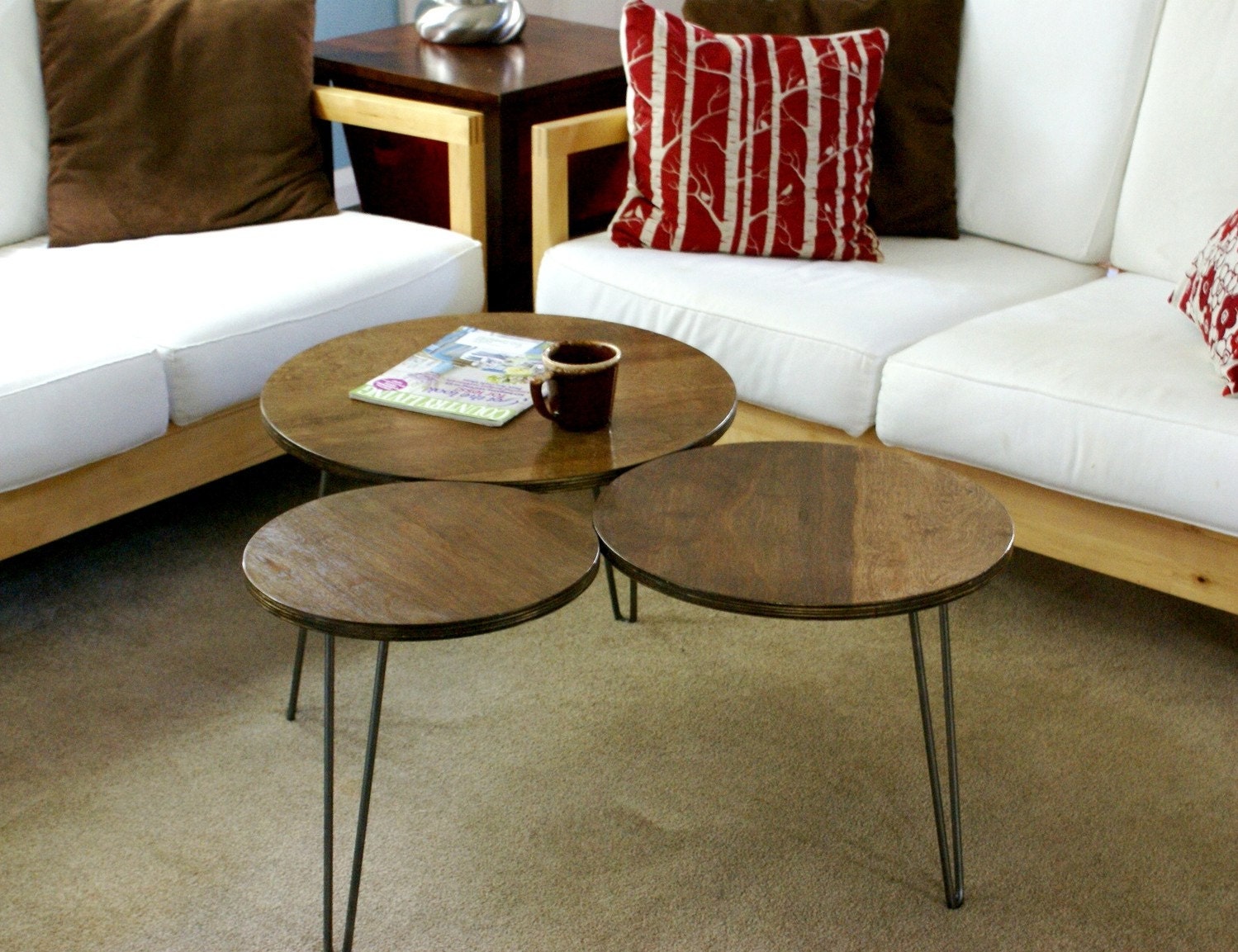 Mid Century Modern Tri-Circles Coffee Table made to order