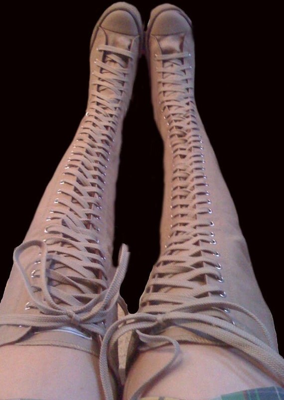 calf high tennis shoes