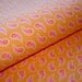 RESERVED - Vintage Cotton Fabric - Modern Paisley - Orange - Pink Flowers