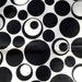 60s Vintage Cotton Fabric - Large MOD Circles Print - Black and White
