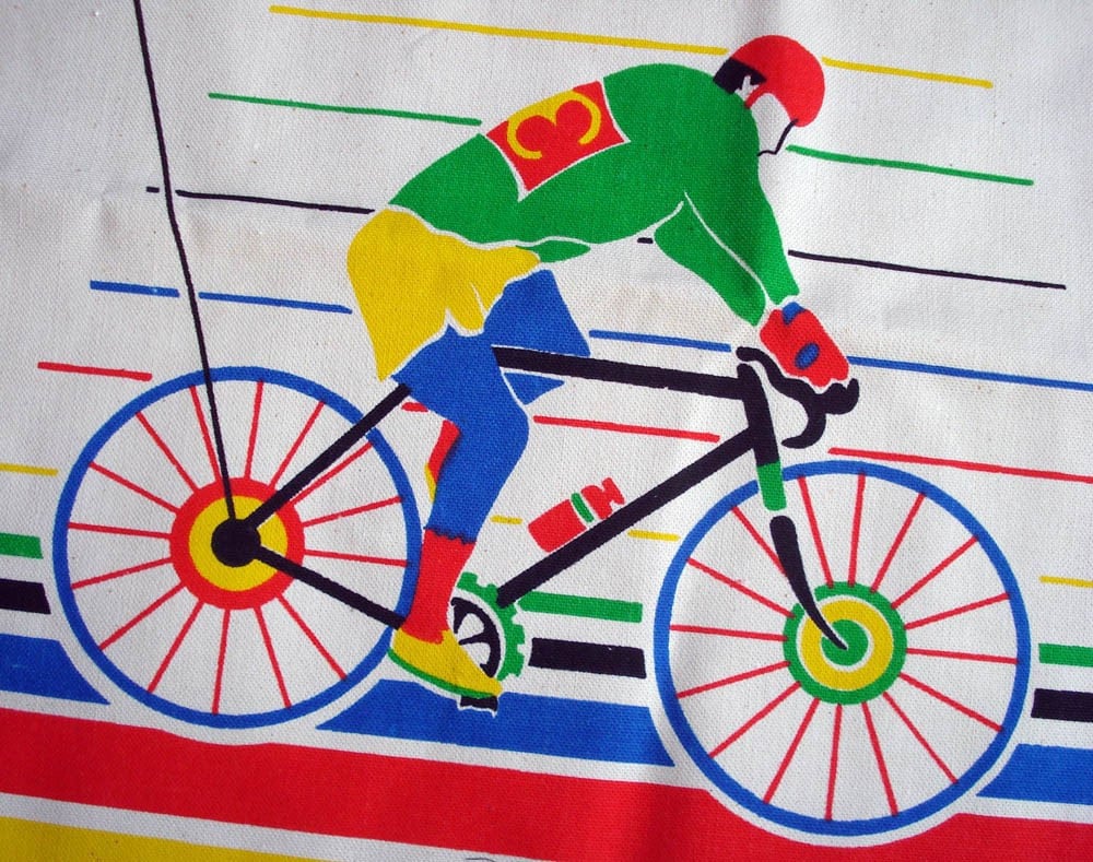 Vintage Bike Bag Fabric Make a Canvas Tote Bike Cyclist