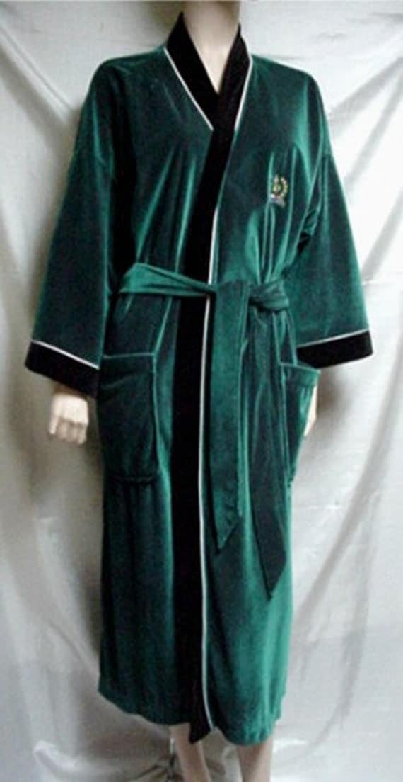 Elegant Vtg Christian Dior Mens Robe Jade Green and Black