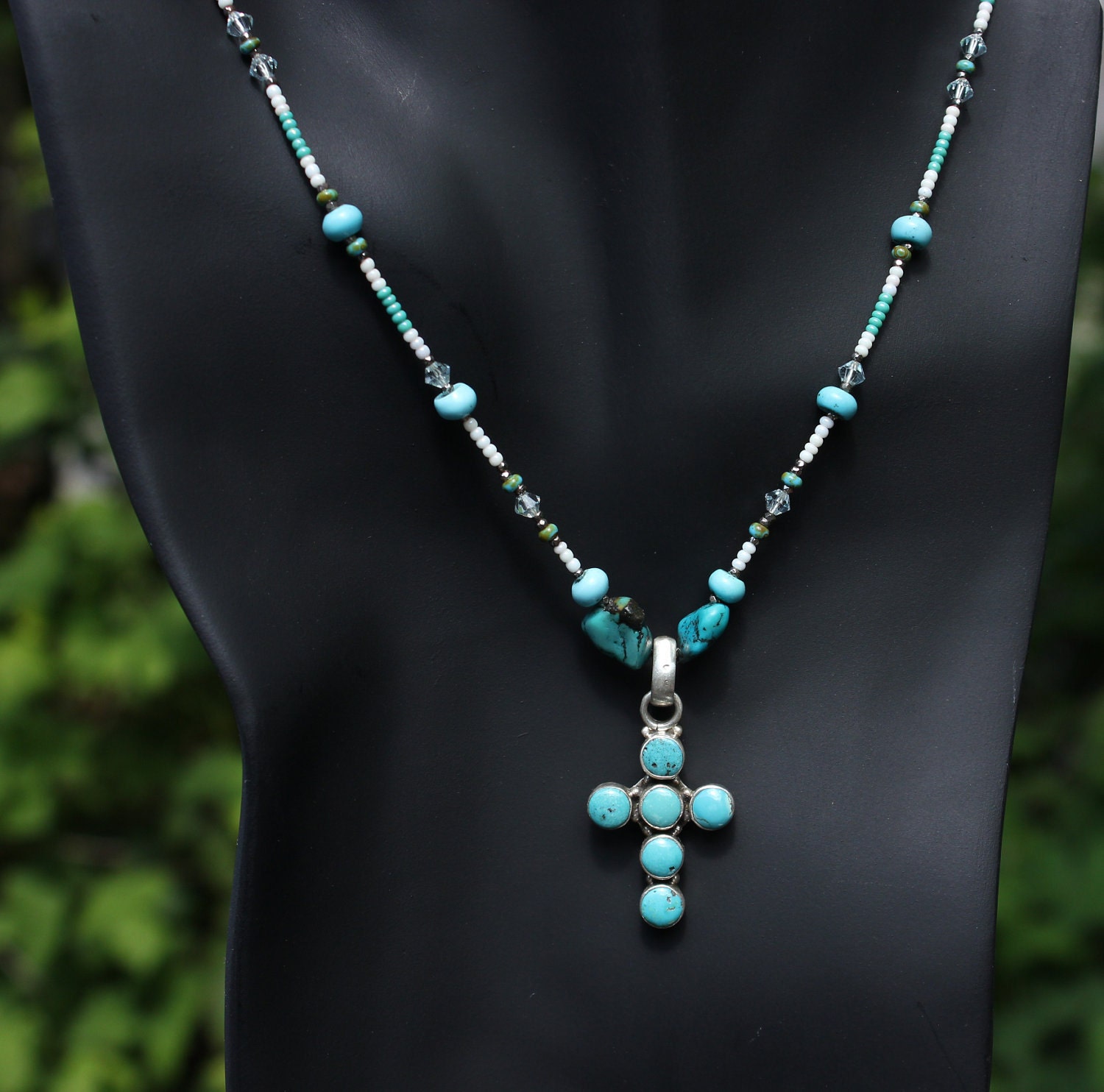 40% off 24 Turquoise Cross Necklace