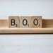 Vintage Wooden Scrabble Tiles with holder--BOO