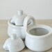 Vintage White Ironstone--vintage creamy white natural ironstone double serving bowls