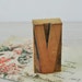 vintage industrial letterpress wooden block letter V