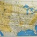 Vintage 1950's American Automobile Association United States road map