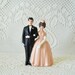 vintage bride and groom cake topper--wedding decor