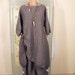 RESERVED for Alicia Lagenlook Washed Black Pinstripe Linen w/ Silk Long Ruched Tunic OSFM