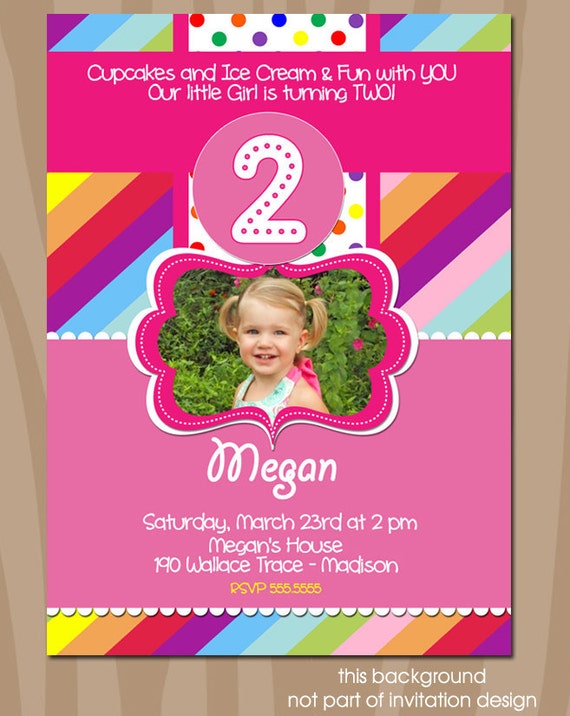 Rainbow First Birthday Invitations 8