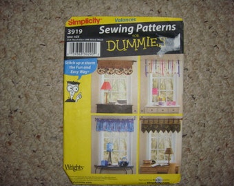 Simplicity Sewing Pattern for Dummies 3919 for Valances NEW