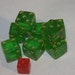 TEN Extra Large Vintage GREEN LUCITE DICE For Jewelry Making