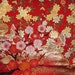 Vintage Japanese Kimono Uchikake Silk Woven Plum Blossom Branch and Golden Cloud and Printed Trailing Blossom and Butterfly