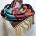 Maya- Handwoven Teal and Purple Scarf