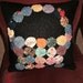 VINTAGE YOYO QUILT Basket Pillow Ooak Reduced