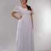 Vintage 70s Eyelet Empire Waist Dress with Yellow Satin Floral Trim