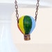 FREE SHIPPING SALE / Black Friday Etsy, Cyber Monday Etsy, Hot Air Balloon Necklace, Ceramic, Yellow, Orange, Red, Green, Blue
