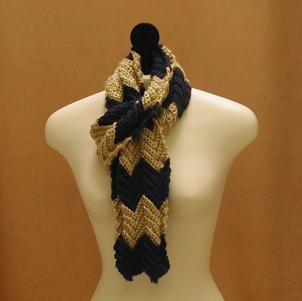 Crochet Pattern Zig Zag Stripe Scarf Instructions pdf