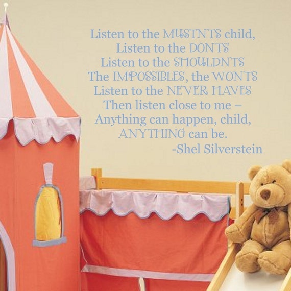 Listen to the MUSTN'TS poem by Shel Silverstein Wall