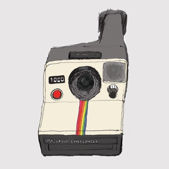 Polaroid Camera Print Illustration by cutcopycreate on Etsy