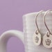Cupcake Earrings in Sterling Silver - Hand Stamped Engraved Cupcake Design by Eclectic Wendy Designs