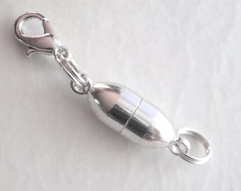 Magnetic Necklace Extender, Silver Disability Aid, Clasp Converter For Jewelry