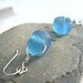 Small Recycled Beach Glass Earrings, Cornflower Blue Beach Glass Jewelry