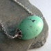 Mint Green Necklace, Chunky Jewelry, Shabby Clay Bead, Distressed, Antiqued Chain