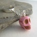 Pink Skull Ear Cuff, Punk Skeleton Single Earring, Skull Jewelry