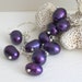 Plum Purple Pearl Earrings on Chains, Mini Eggplants, Purple Jewelry