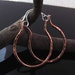 Hand Forged Metal Earrings - Copper with Sterling Silver Horseshoe Shaped Hoops