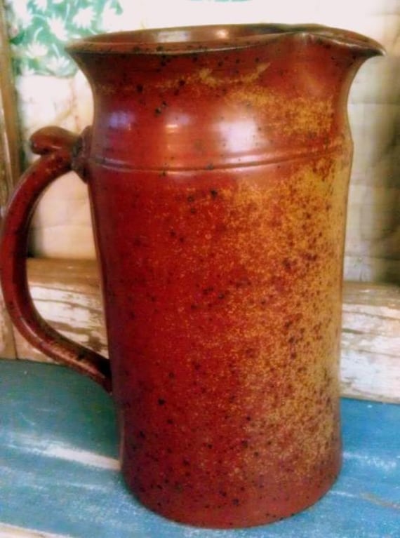 Vintage Pottery Pitcher Handmade Hand Turned Stoneware