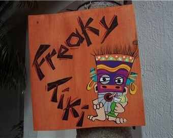 Tropical Freaky Tiki Wood Sign