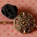 Beautiful Black and Gold Bobby Pin Pair - Victorian Elegance