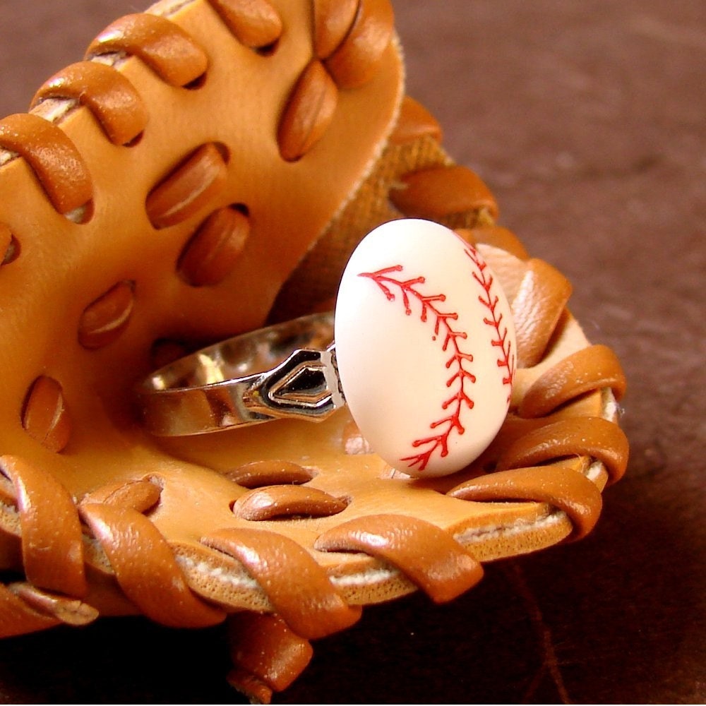 Miniature Baseball Ring Belle of the Ball Field by dirtroadsouth